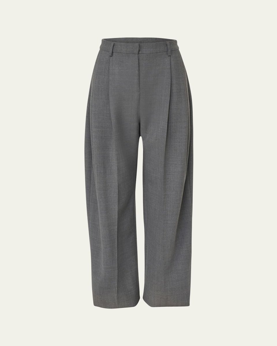 High-Rise Pleated Wide-Leg Pants